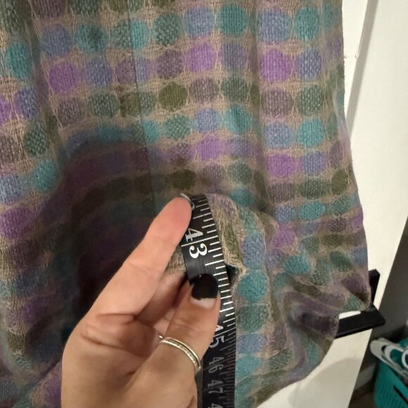 50's Vintage Handmade Purple & Green Wool Belted Sheath Dress Sz M? - Picture 9 of 9